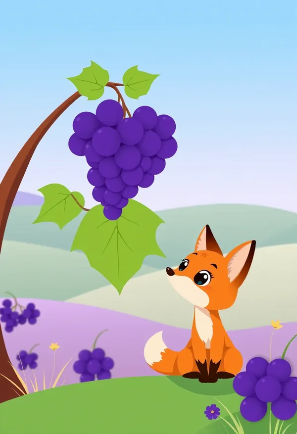 The Fox and the Grapes — bedtime story cover