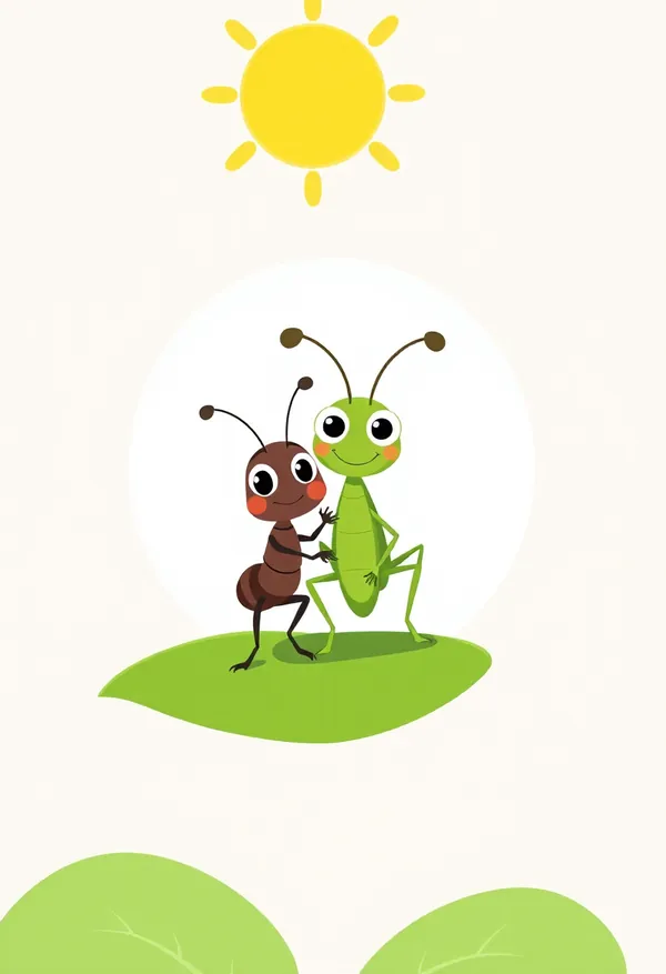 The Ant and the Grasshopper — bedtime story cover